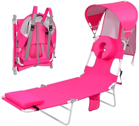 Backpack Beach Lounge Chair with Canopy