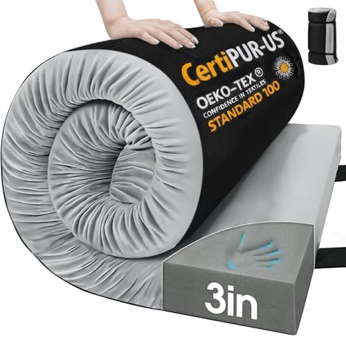 3-Inch Memory Foam Camping Mattress Pad